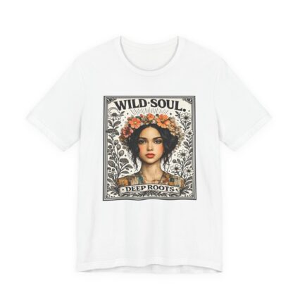 Wild Soul 'Deep Roots' T-Shirt — Floral Boho Portrait Tee