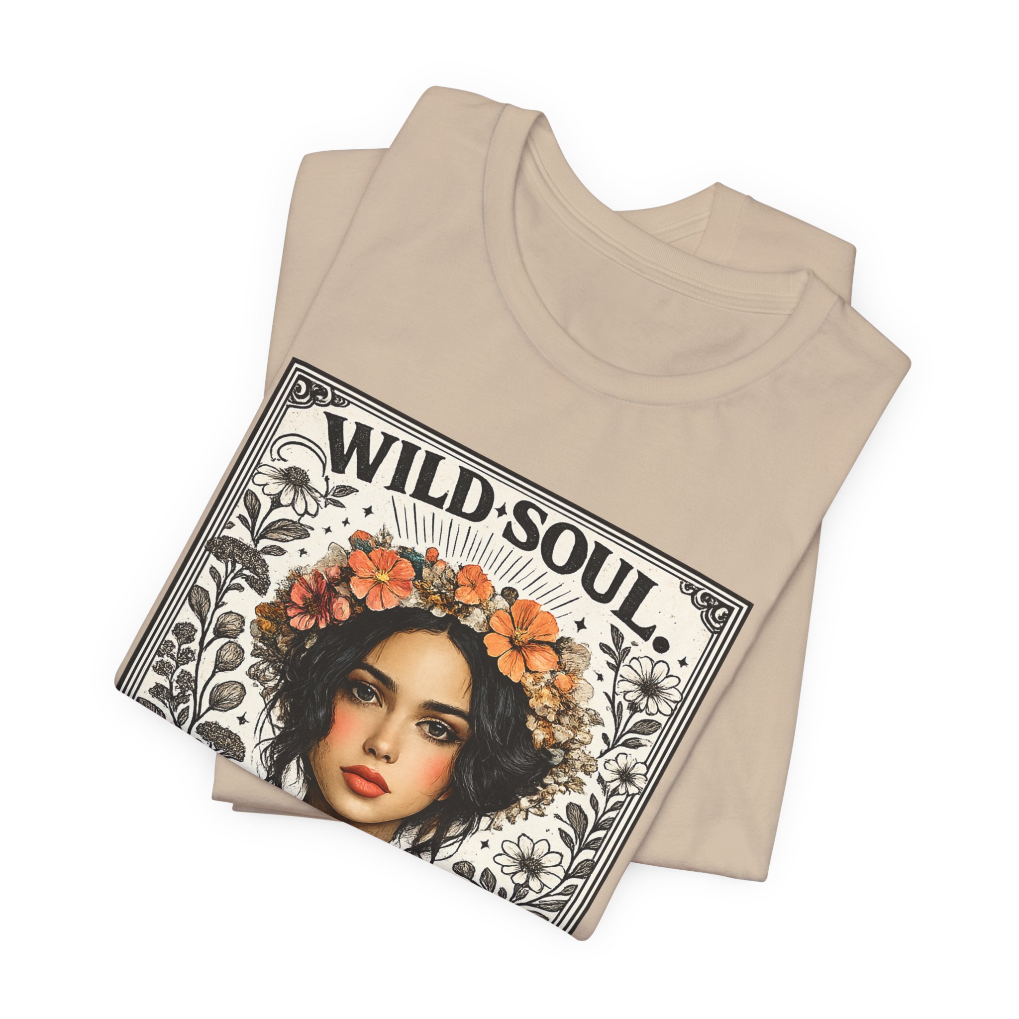 Wild Soul 'Deep Roots' T-Shirt — Floral Boho Portrait Tee - Image 7