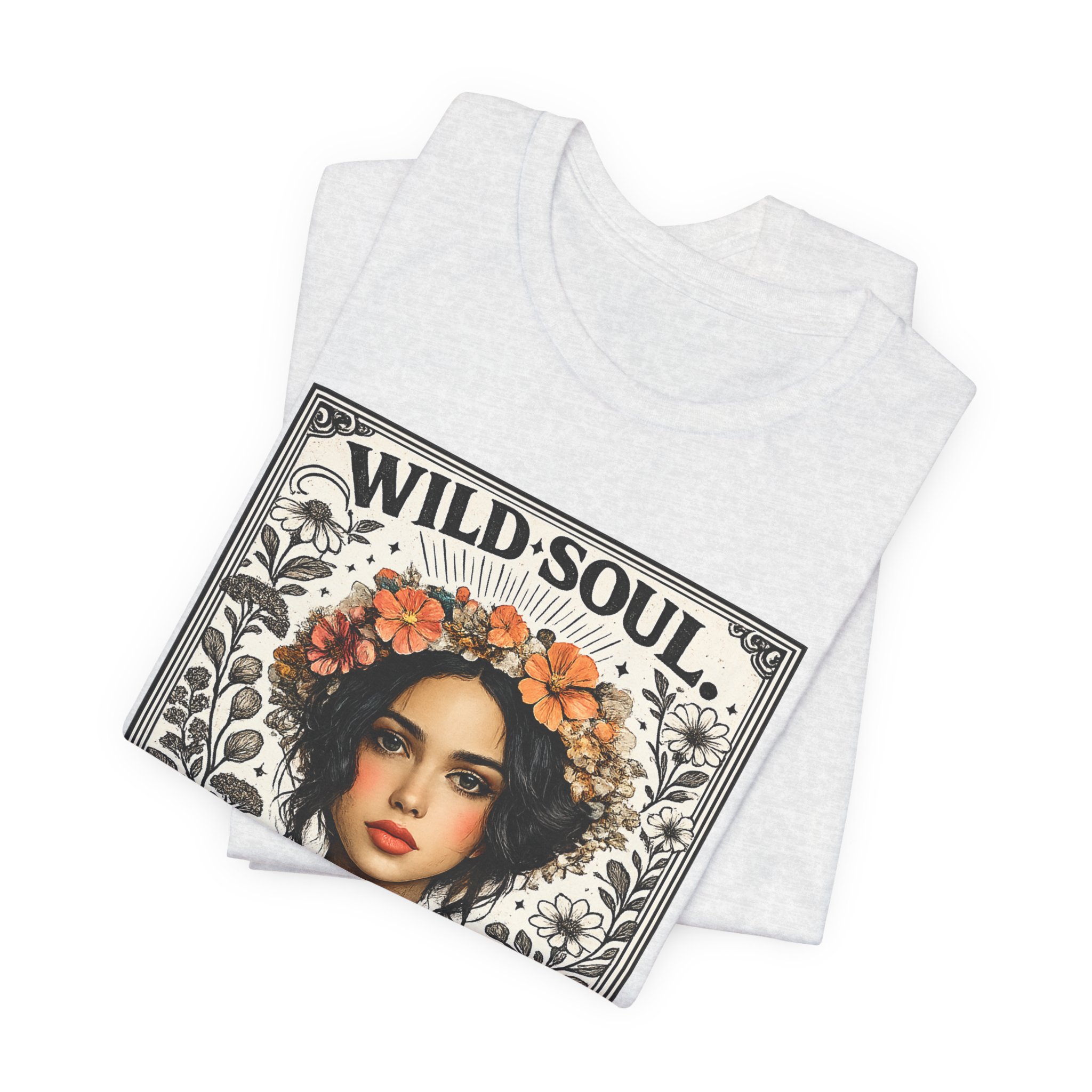 Wild Soul 'Deep Roots' T-Shirt — Floral Boho Portrait Tee - Image 5