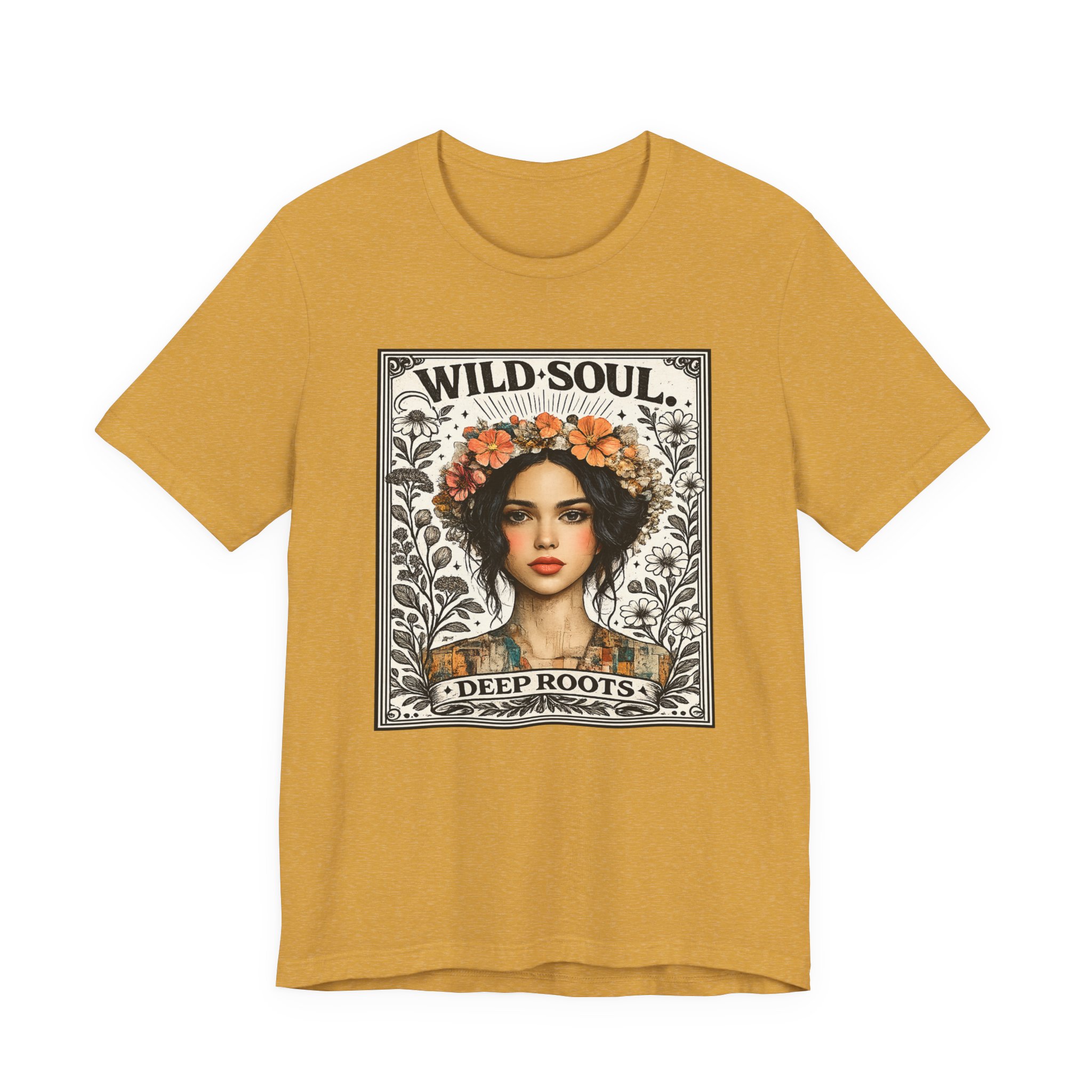 Wild Soul 'Deep Roots' T-Shirt — Floral Boho Portrait Tee - Image 9