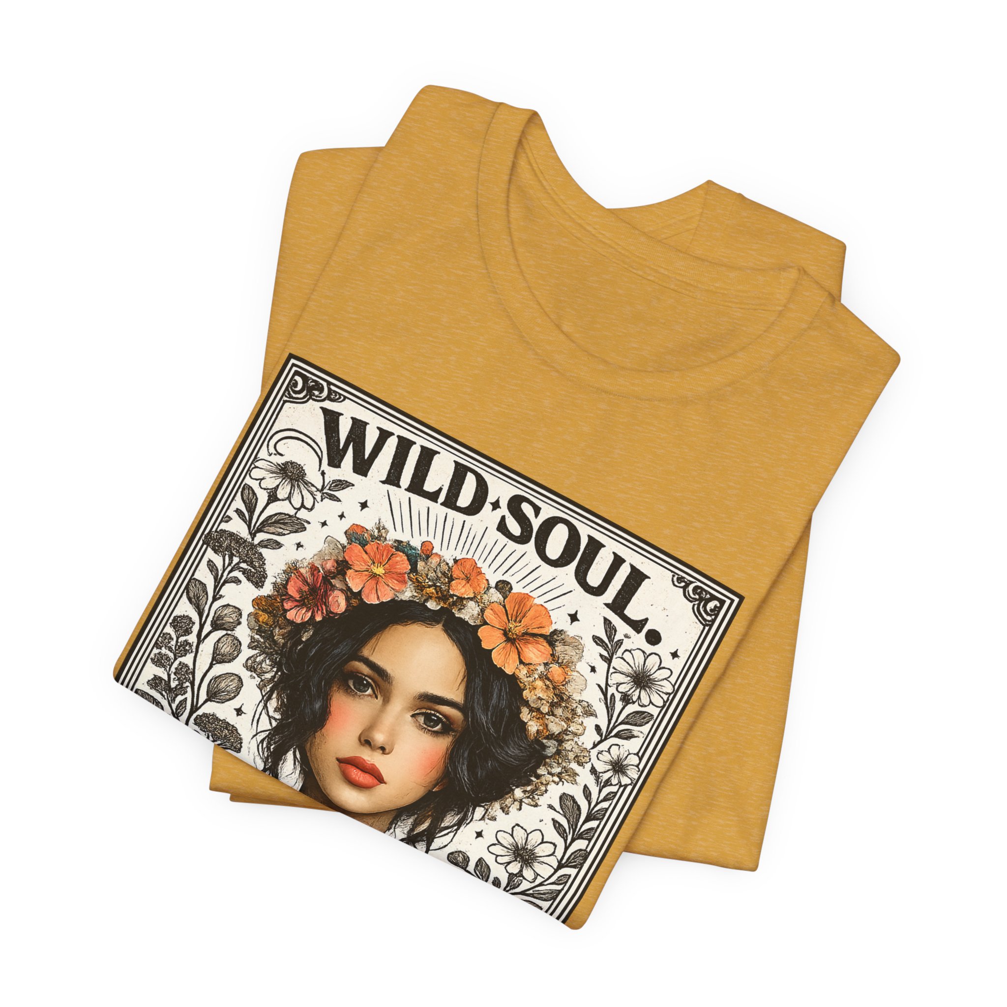 Wild Soul 'Deep Roots' T-Shirt — Floral Boho Portrait Tee - Image 10