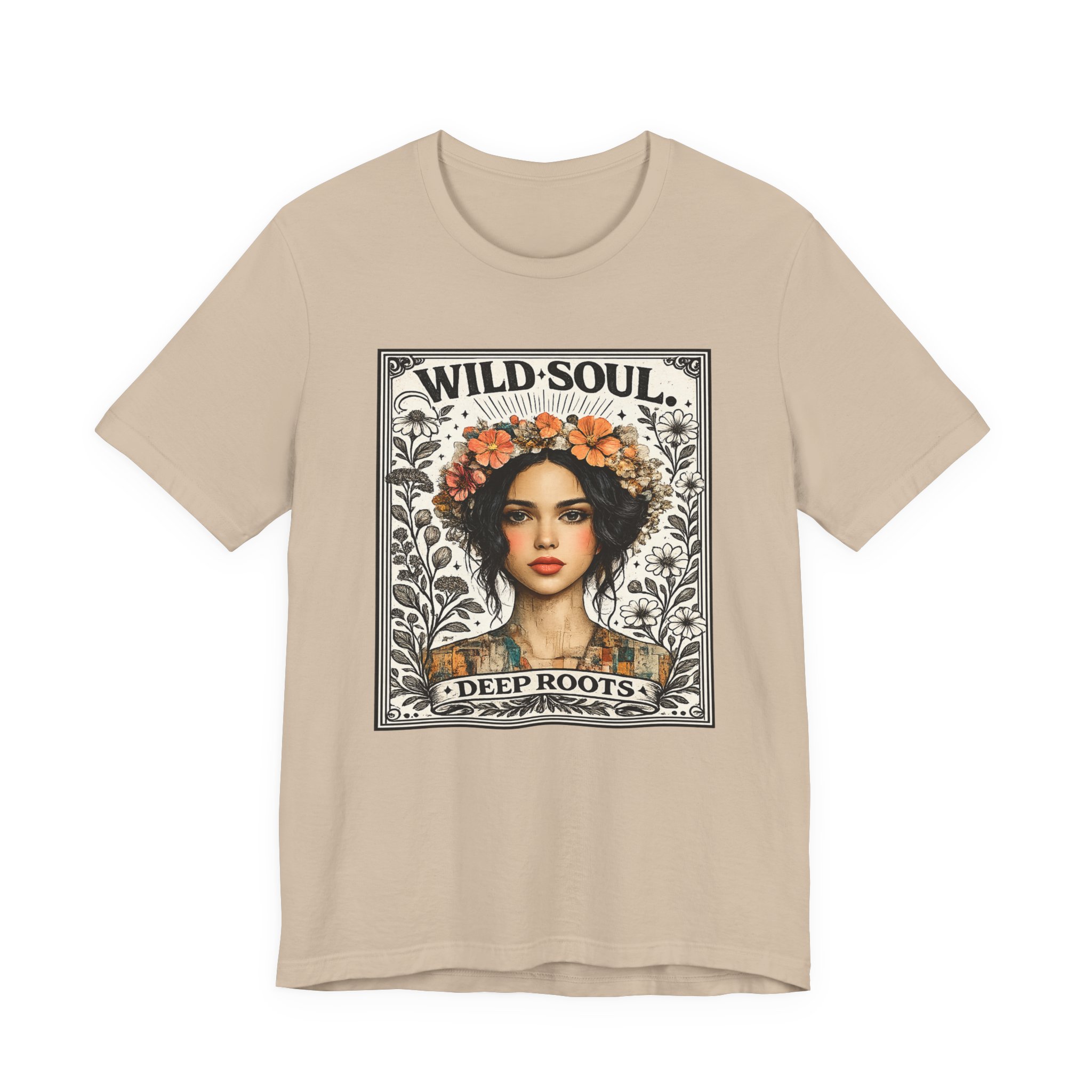 Wild Soul 'Deep Roots' T-Shirt — Floral Boho Portrait Tee - Image 6